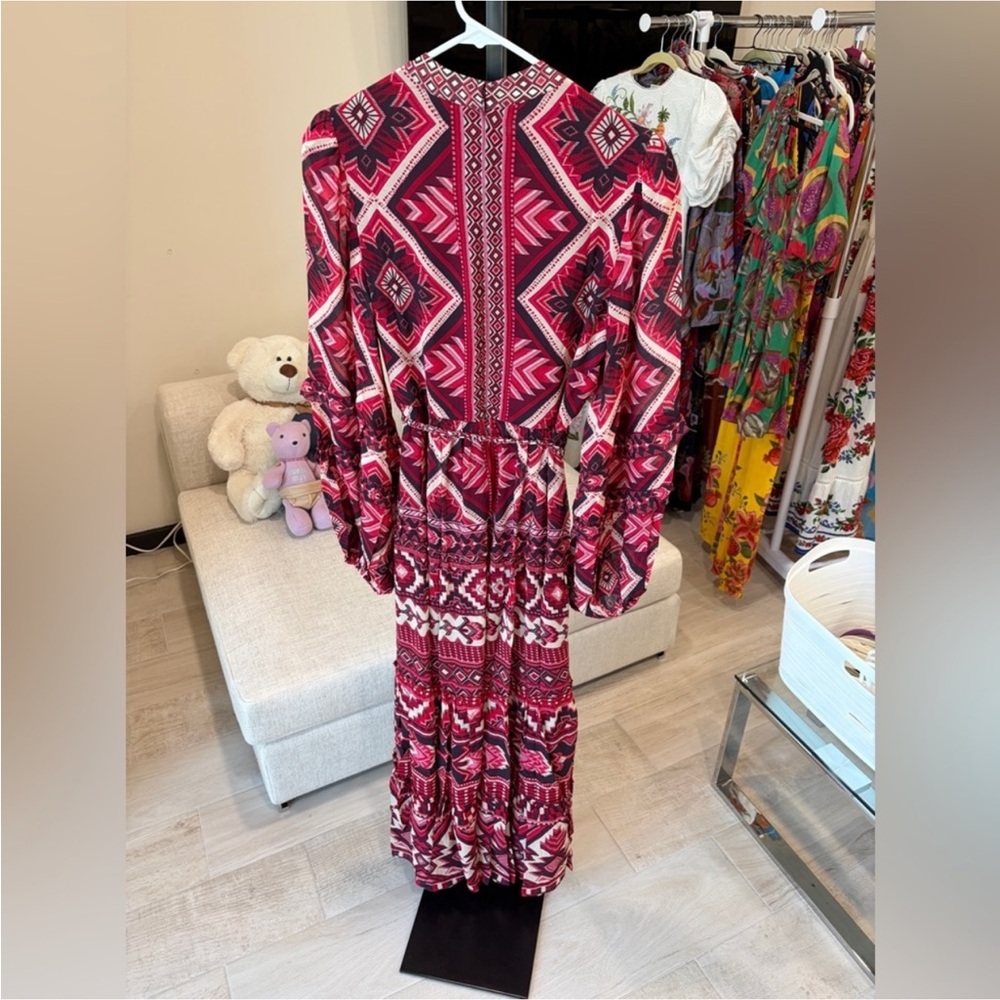 Farm Rio: Red Graphic Ainika Belted Tiered
Maxi Dress DT - Picture 8 of 9
